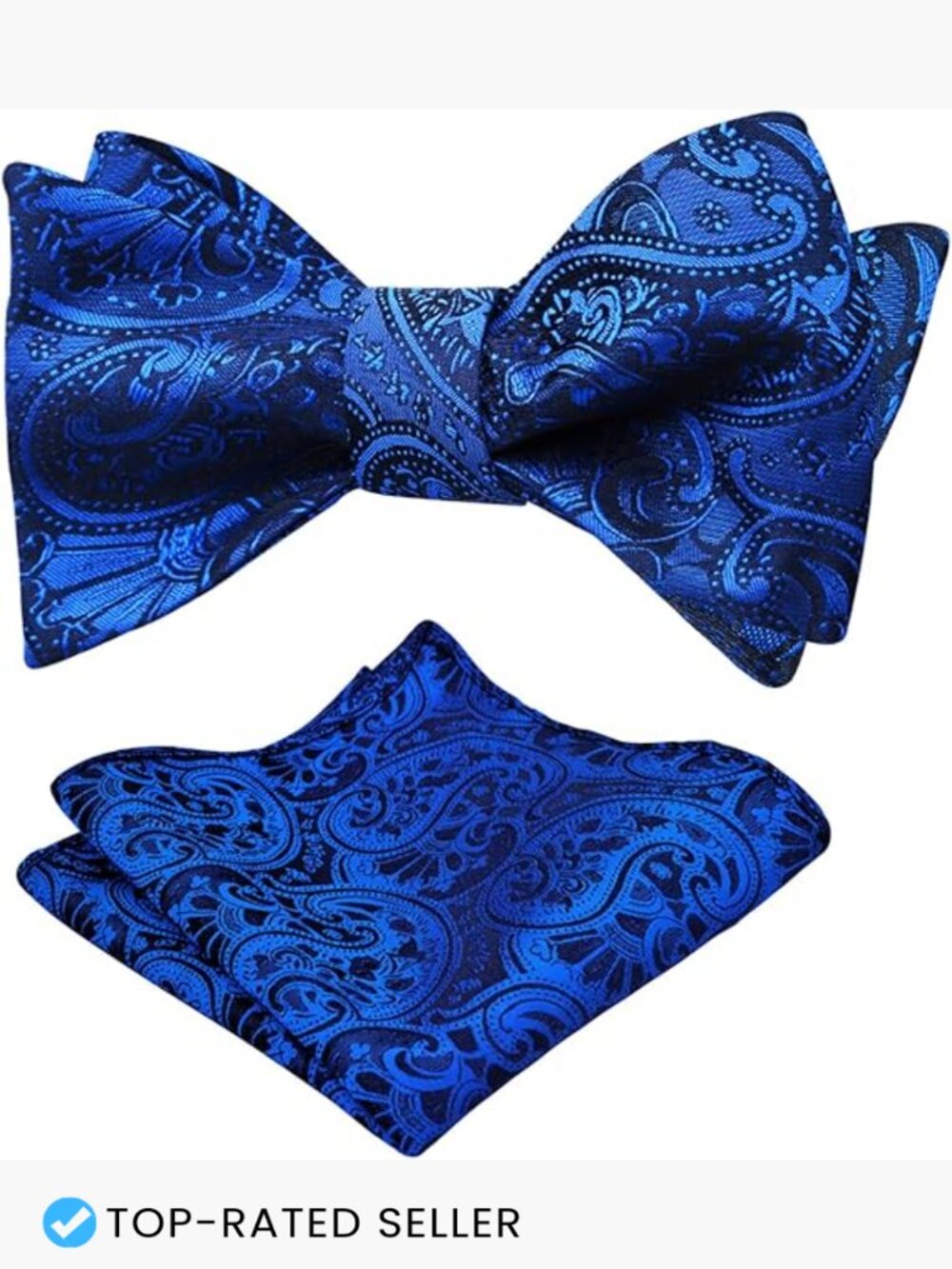 Paisley Jacquard Self-Tie Bow Tie Pocket Square Set Elegant Classic Formal